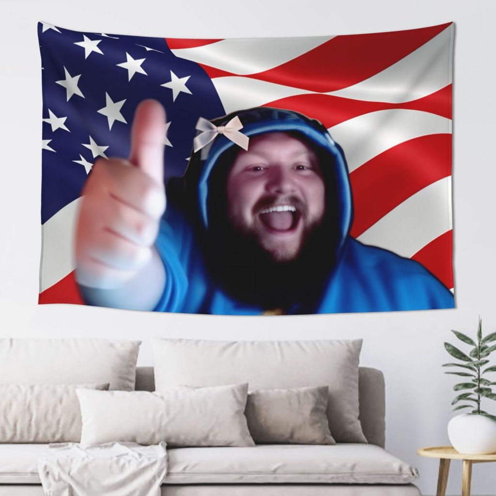 Jual Caseoh American Flag Tapestry Aesthetic Background Cloth Wall Art ...