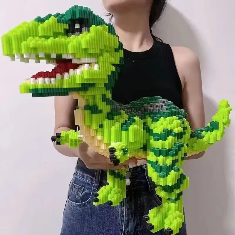 Jual Animal World Dinosaur Building Block Toys Giant Tyrannosaurus Rex ...