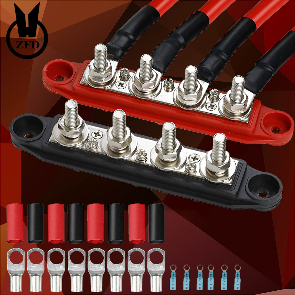 Jual 2pcs 4 Stud Busbar Bus Bar Power Distribution M8 M10 Battery ...