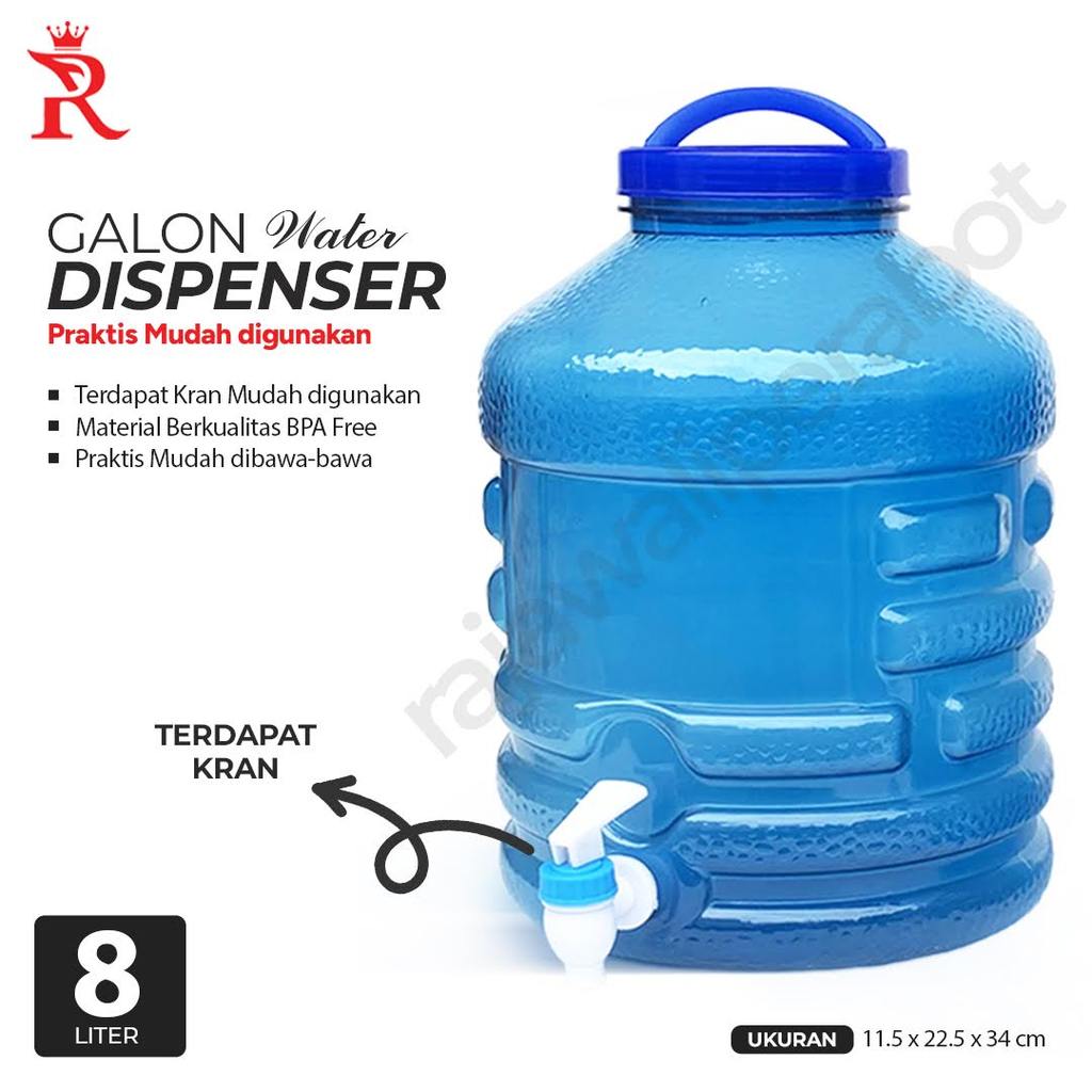 Jual Galon Air 8 Liter Tempat Air Keran Water Dispenser PET Plastik ...