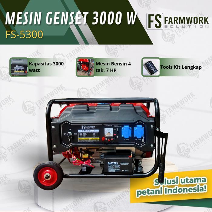 Jual Mesin Genset Bensin FS5300 3000 WATT Farmwork Solution | Gasoline ...