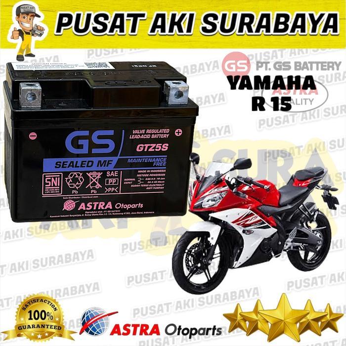 Jual Aki Motor Standar Pabrik Gs Astra Gtz5S Yamaha R15 3.5 Amper 12V ...
