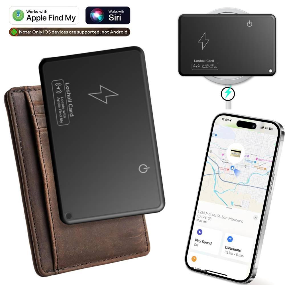 Wallet Tracker Card Sottile 1.6mm – Ricarica Wireless, IP68 Impermeabile E Compatibile Con Find My Per Portafogli, Chiavi E Animali!