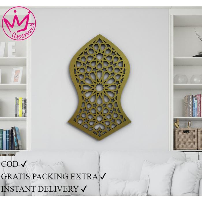 Jual Akrilik Hiasan Dinding Terompah Nabi Muhammad Custom Ukuran BESAR ...