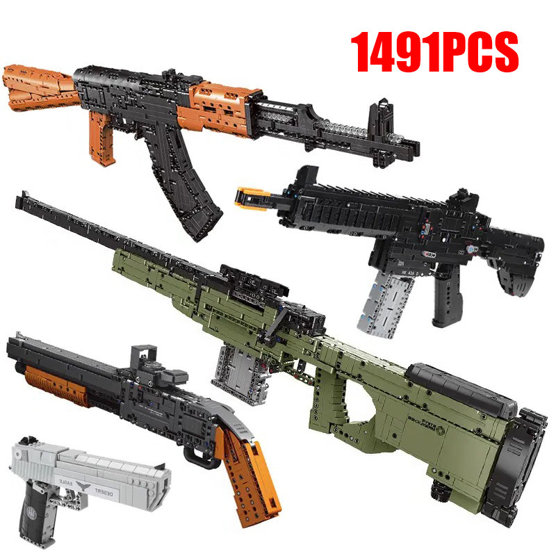 Jual Military Sniper Gun Assembled Building Blocks AK47 Rifle AWM Model ...