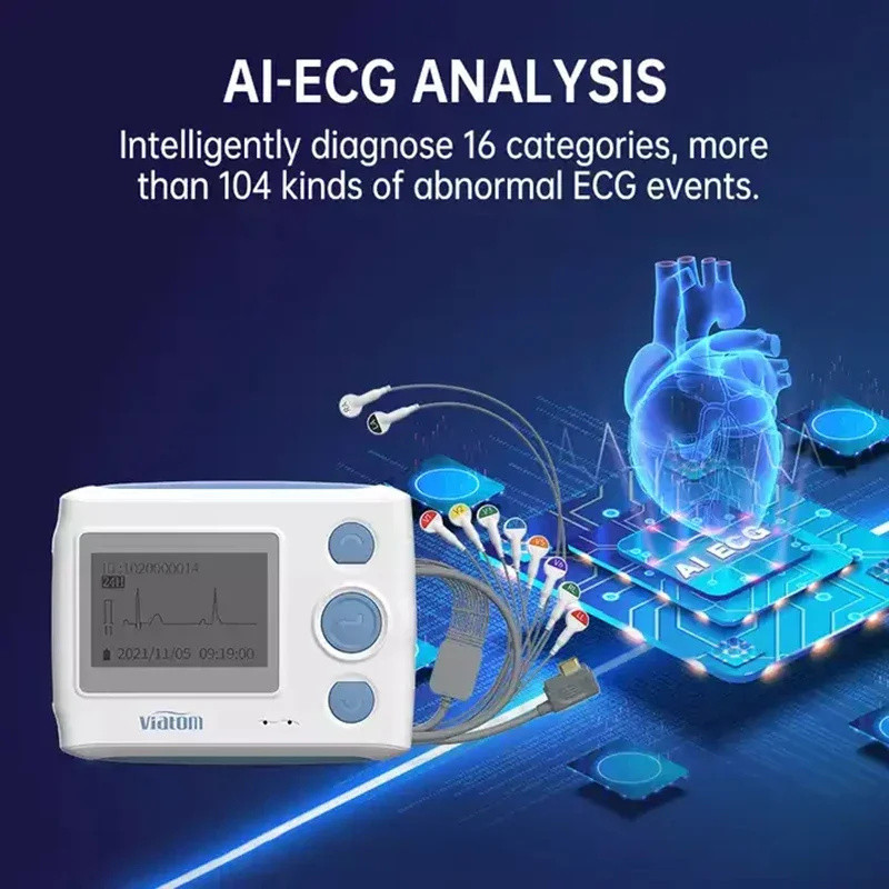Jual 12 lead Holter monitor recorder 24-hour continuous monitoring ECG ...