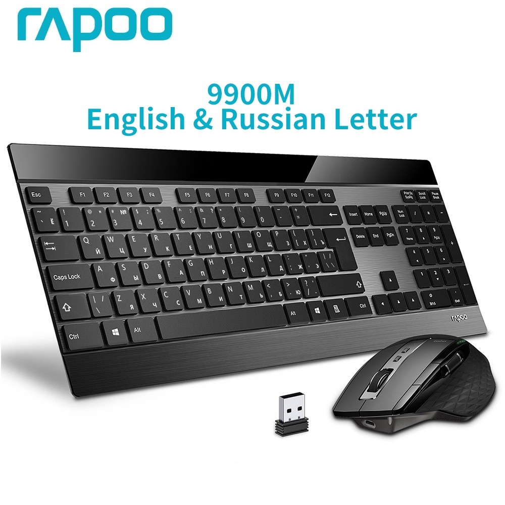 Jual RAPOO 9900M ULTRA-SLIM RUSSIAN KEYBOARD AND MOUSE COMBO MULTI-MODE ...
