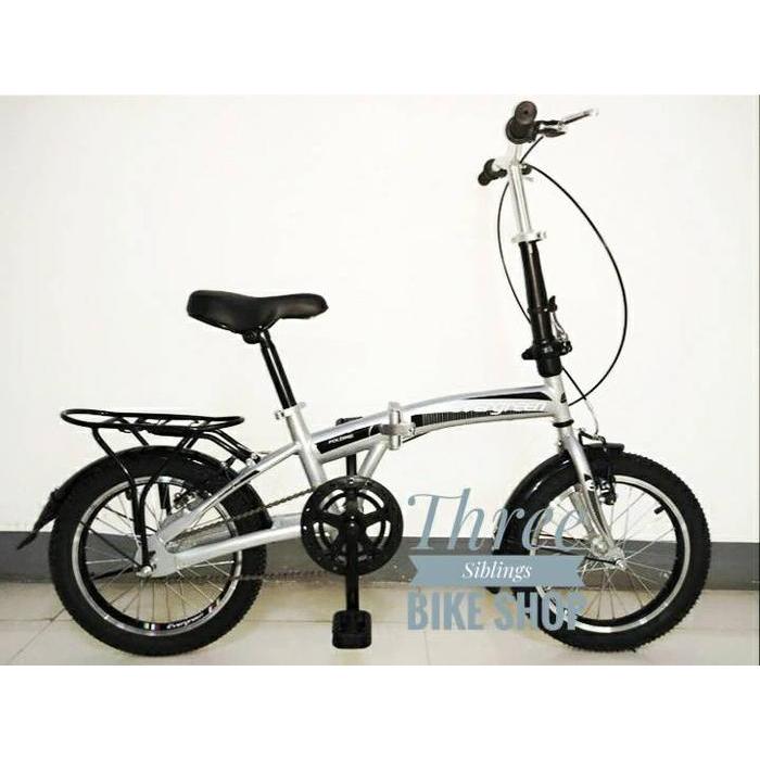 Jual Terbaru! Sepeda Lipat Evergreen 16 Inch Warna Silver Hitam ...