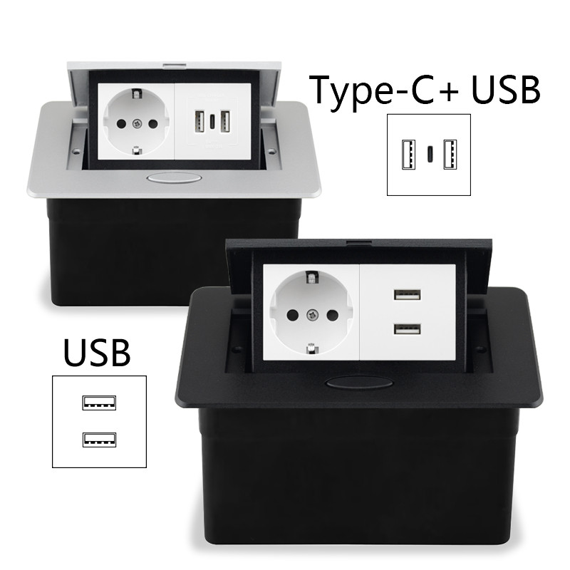Jual Table Outlet EU Socket With USB Type C Socket In the Counter Pop ...