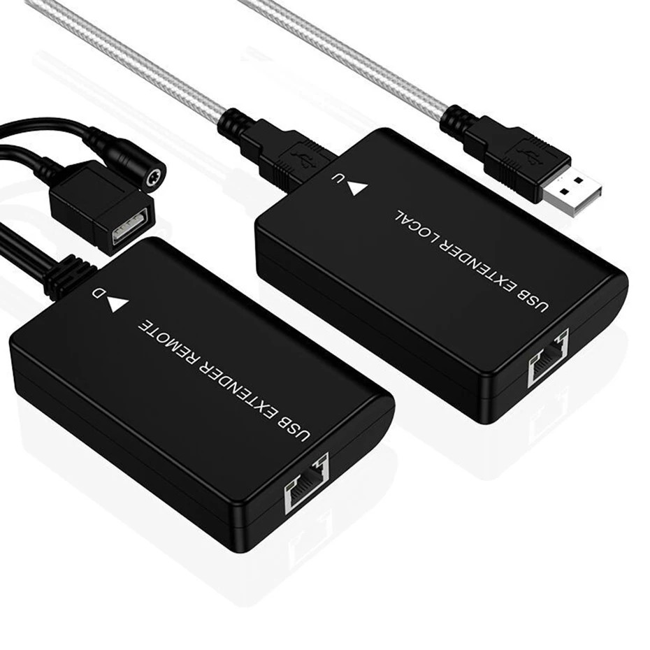 Jual USB Extender RJ45 over Ethernet cat5e/6 Cable up to 60M with Power ...