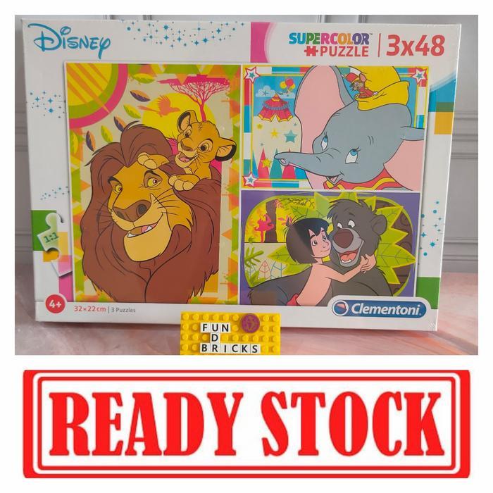 Jual Clementoni Puzzle Supercolor Lion King Dumbo Jungle Book 3X48 ...