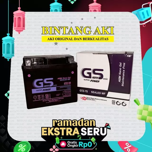 Sedia Aki Vario 125 Vario 150 Vario 160 GTZ7S 7AH Accu Kering - Sepeda Motor