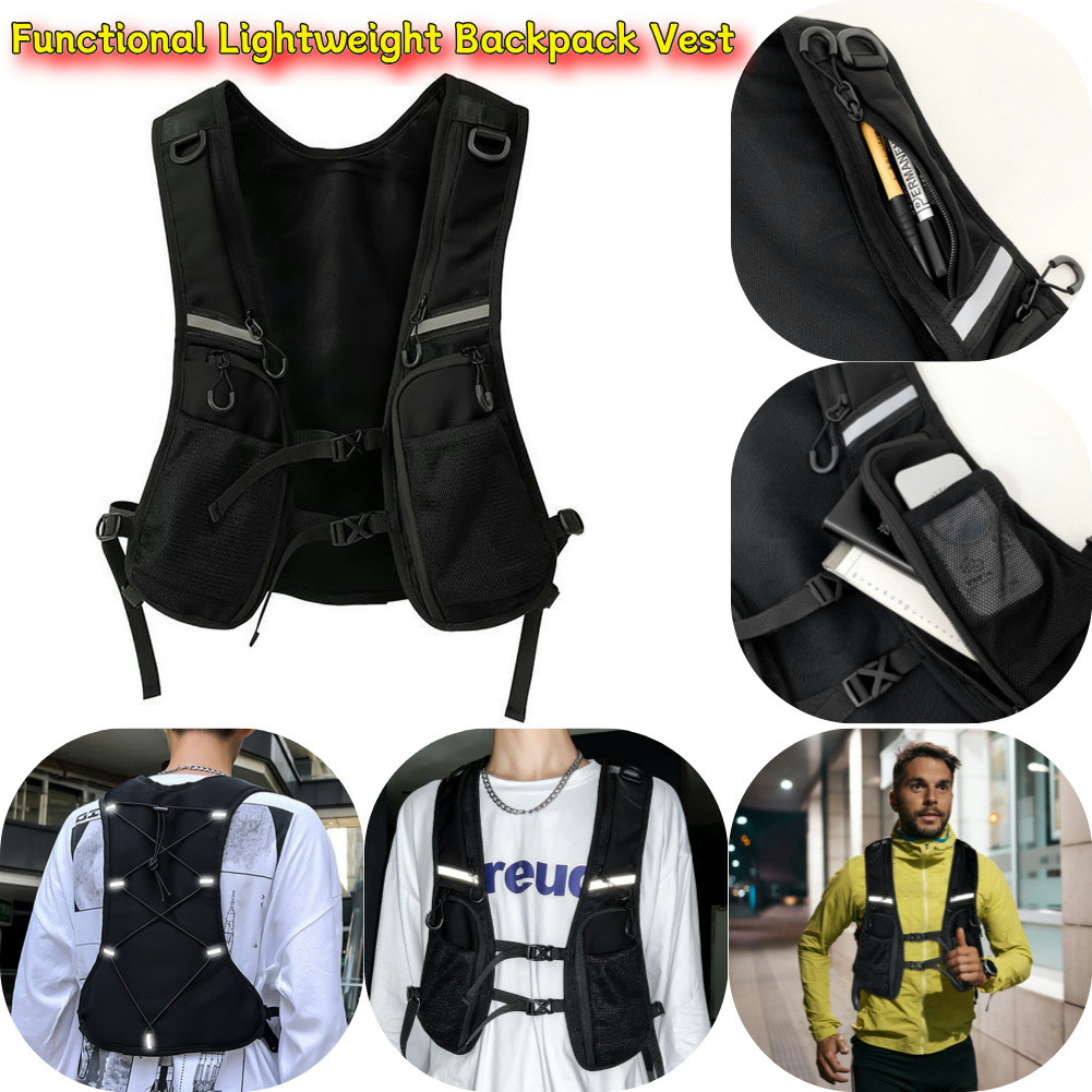 Jual Functional Tactical Vest Chest Bag Backpack Vest With Pocket ...
