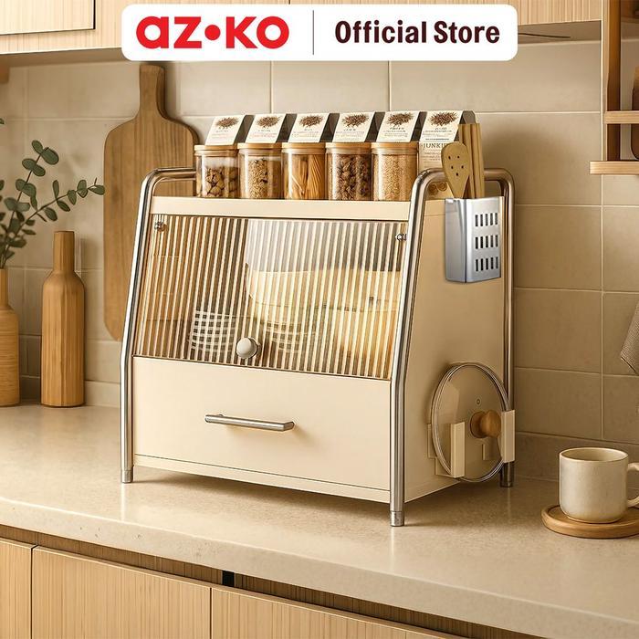 Jual AZKO Stora Wetzel Rak Piring Dengan Organizer Dapur 3 Tingkat ...