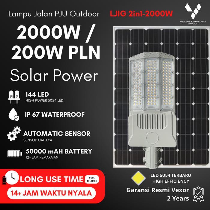 Jual Vexor Luminary Lampu PJU Tenaga Surya Solar Cell 2000W 200W PLN ...