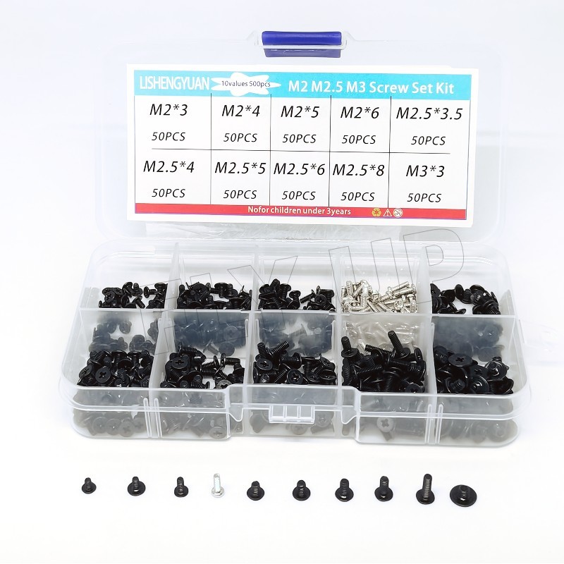 Jual BEST 500pcs M2 M2.5 M3 Screw Set Laptop Screw Flat Head For ...