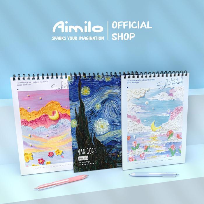 Jual [READY] Aimilo Sketch Book Aesthetic Buku Gambar A4 Vertikal Jilid ...