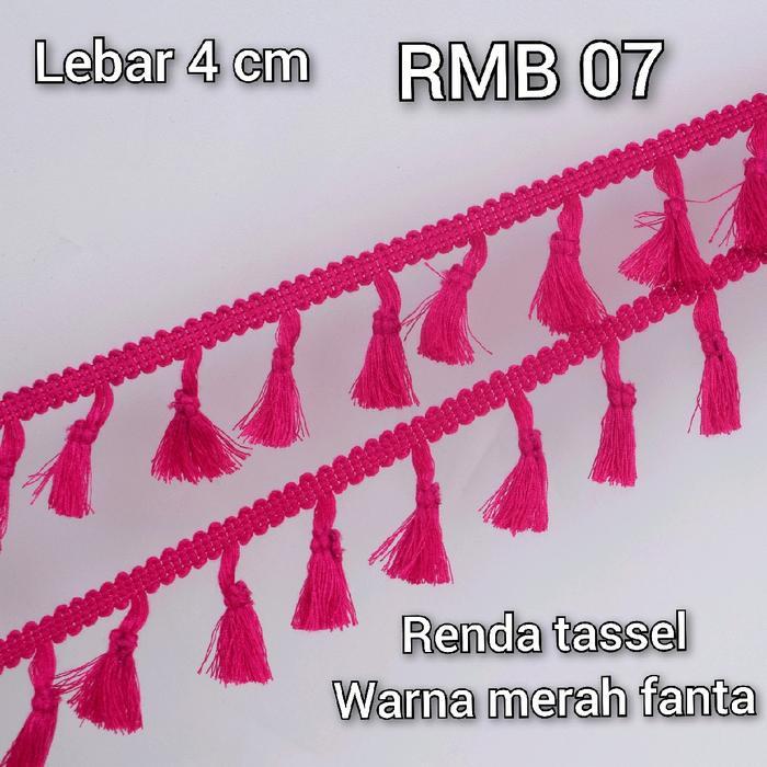 Jual per meter renda rumbe tassel warna variasi lebar 4 cm | Shopee ...
