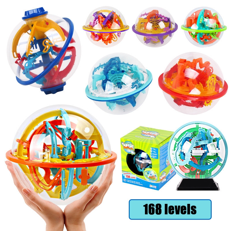 Jual Large 168 Steps 3D Magic Maze Intellect Ball Labyrinth Sphere ...