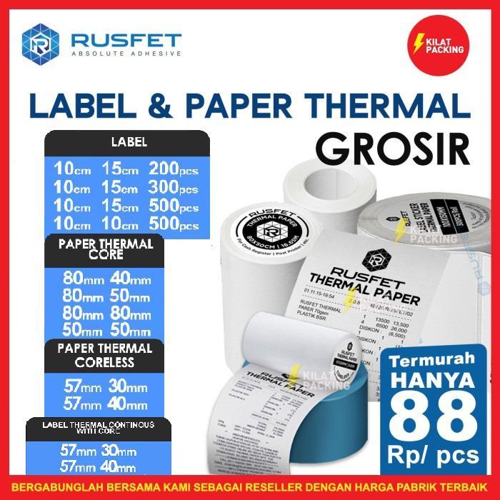 Jual Stiker Thermal Paper Label Resi Barcode RUSFET Sticker Lebel ...