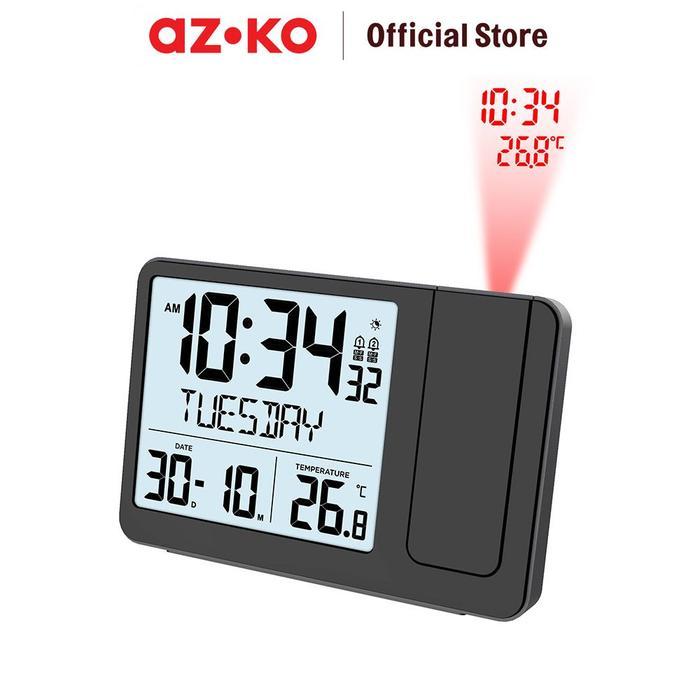 Jual AZKO Forhom Jam Meja Lcd Digital Proyektor - Hitam Desk Clock ...