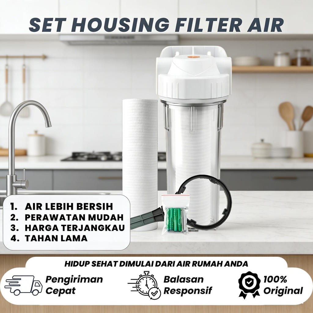 Jual Paket NANO Filter Air Kotor 10 inch – PPF – Housing Putih dan ...