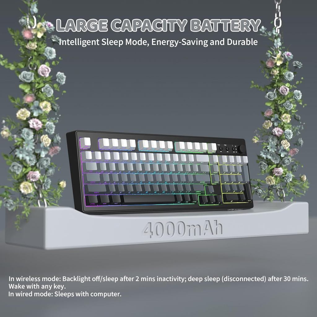 Jual Attack shark K100 Wireless Gaming Keyboard,99 Keys Tri-Mode BT/2 ...