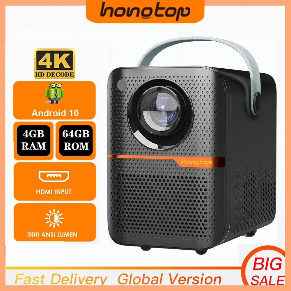 Jual HONGTOP Android Smart Mini Projector 300ANSI Lumen Portable ...