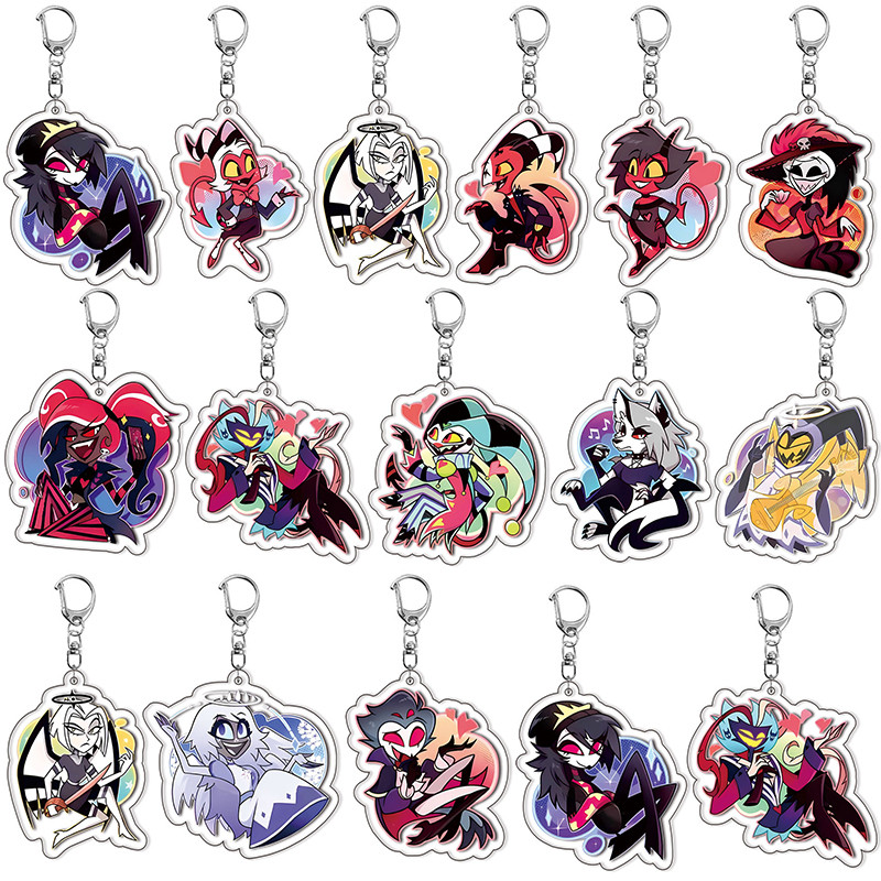 Jual Hazbin Hotel Anime Figure Acrylic Keychain El Plate Alastor Sign ...