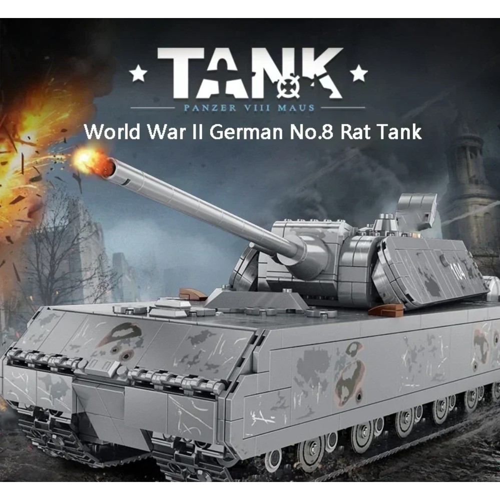 Jual Military Heavy Tank Panzer VIII Maus Building Blocks German WW2 ...