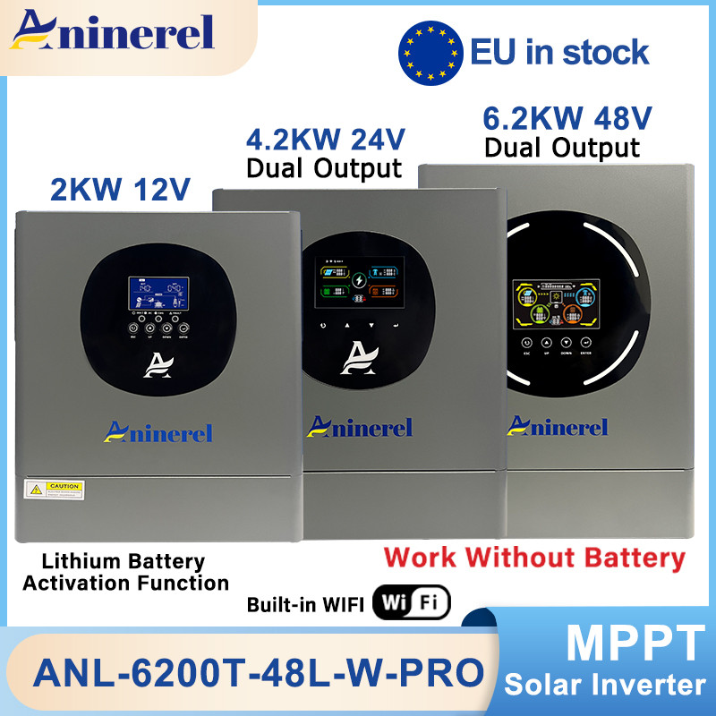Jual Aninerel 6.2KW 4KW Hybrid Inverter Dual output 48V 24V 2KW 12V ...