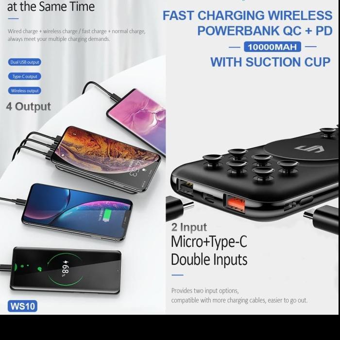 Jual Ultimate Power Ws10 Fast Wireless Powerbank Qc+Pd 10000Mah With ...