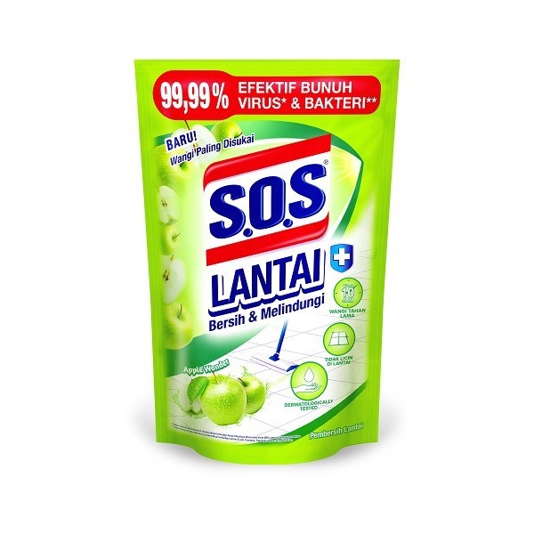Jual SOS FLOOR CLEANER APPLE WONDER POUCH 700 ML | Shopee Indonesia