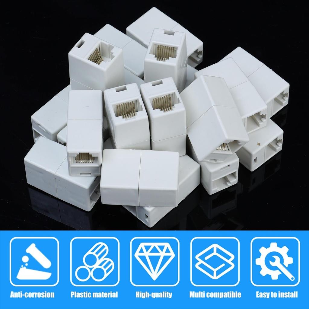 Jual RJ45 Network Ethernet Dual Straight Head Lan Cable Connectors ...