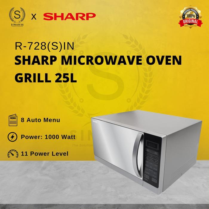 Jual SHARP MICROWAVE OVEN GRILL 25 L R 728 IN - Silver | Shopee Indonesia
