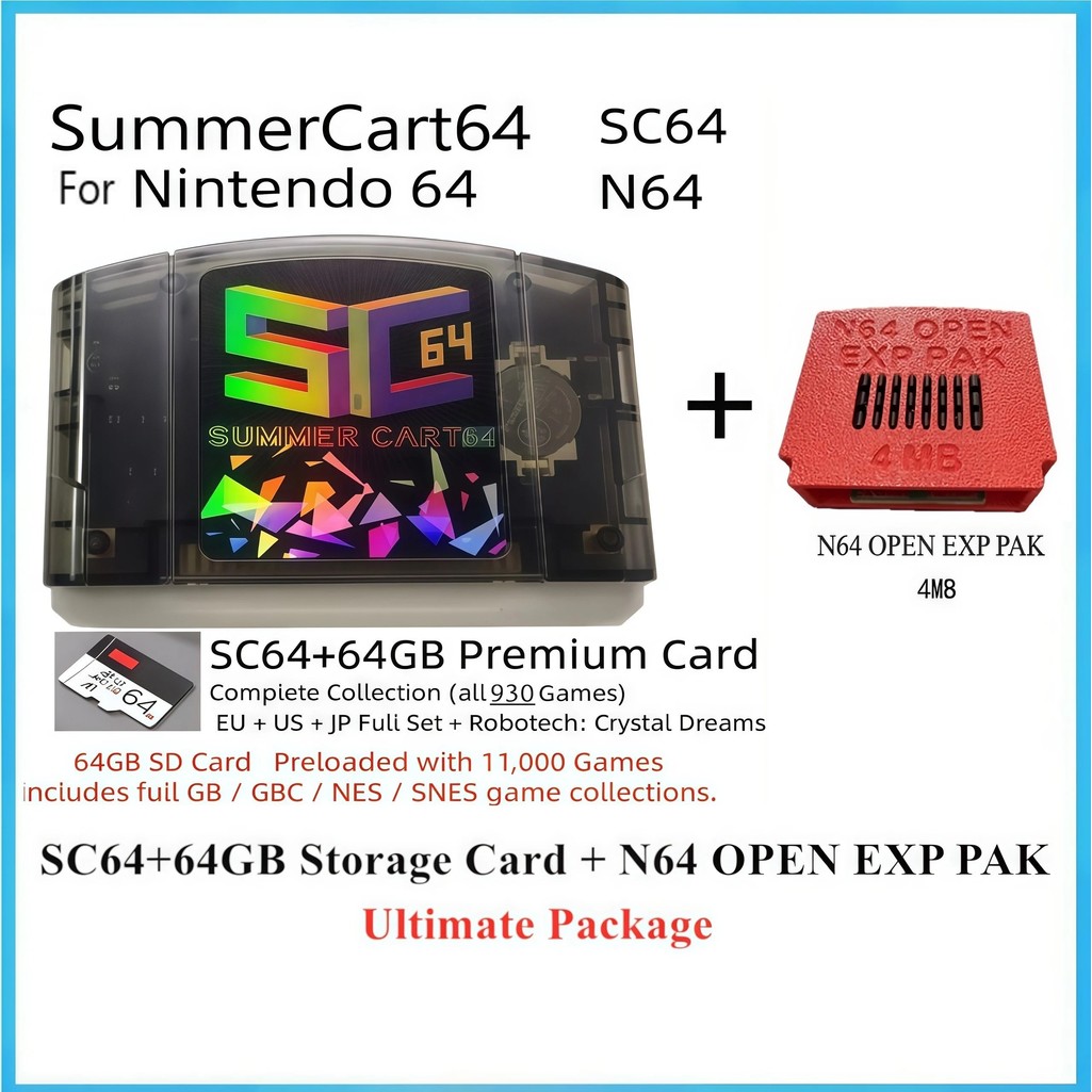 Jual SC64 Flash Cart SummerCart64 Open Source Game Card 64 Video Game ...