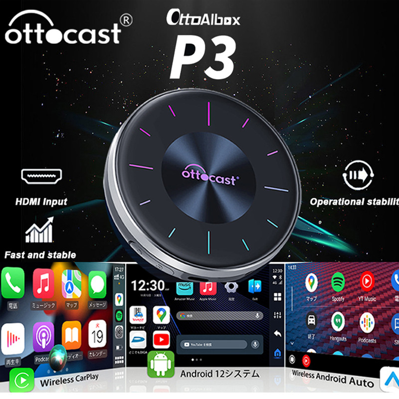 Jual OTTOCAST P3 CarPlay AI Box Wireless CarPlay Android Auto Adapter ...