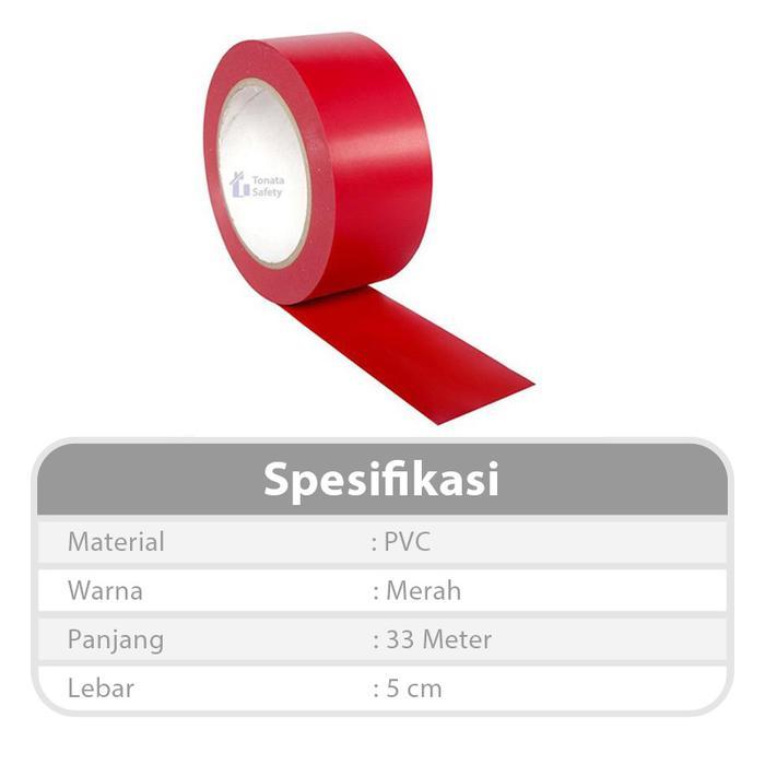 Jual Floor Marking Tonata / Lakban Merah 5 cm x 33 m / Pita Penanda ...