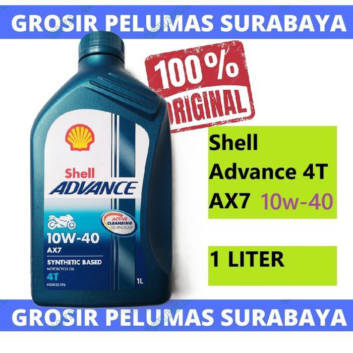 Jual ORIGINAL SHELL 4T AX7 SAE 10W-40 BOTOL 1LTR AX7 MANUAL 4T 10W 40 ...