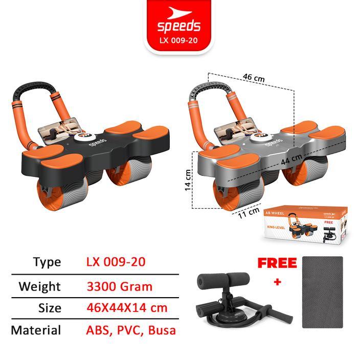 Jual SPEEDS AB Wheels Ab Roller Plank King Trainer Timer Alat Stopwatch ...
