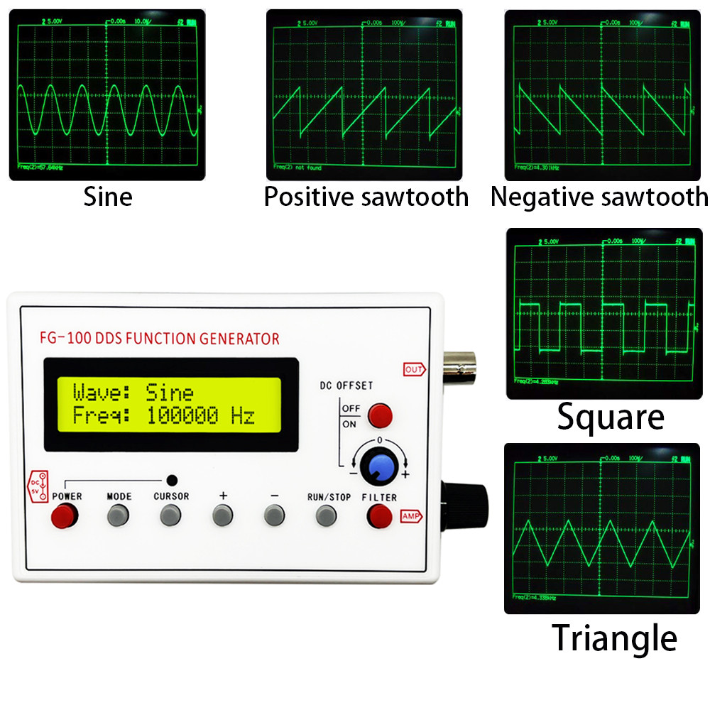 Jual BARU FG-100 DDS Function Signal Generator Frequency Counter 1Hz ...
