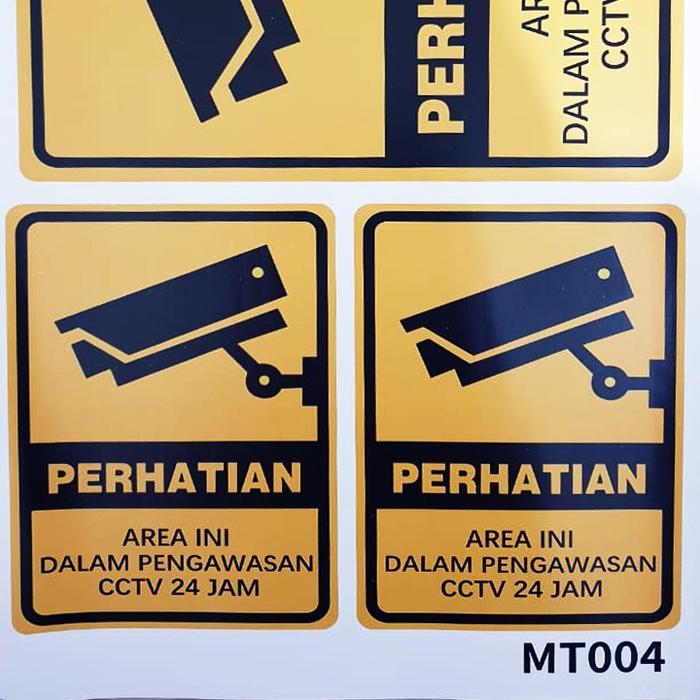 Jual MT004 CCTV STICKER 3 LABEL 30X45 WALLSTICKER WAL STIKER DINDING ...