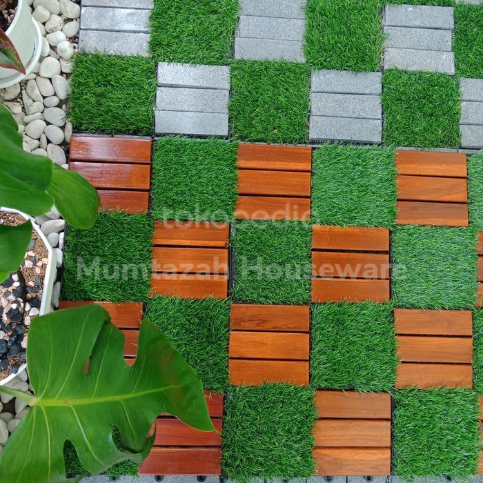 Jual Lantai Kayu Jati Portable Motif ZIGRUM Decking Tile Zigzag mix ...