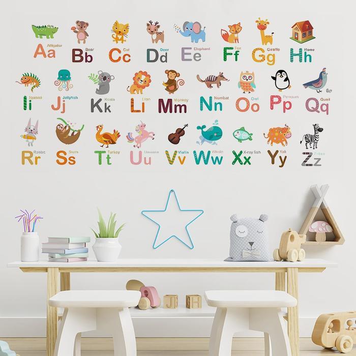 Jual STIKER DINDING ANAK DEKORASI KAMAR ABJAD ABC ANIMAL CUTE HURUF ...