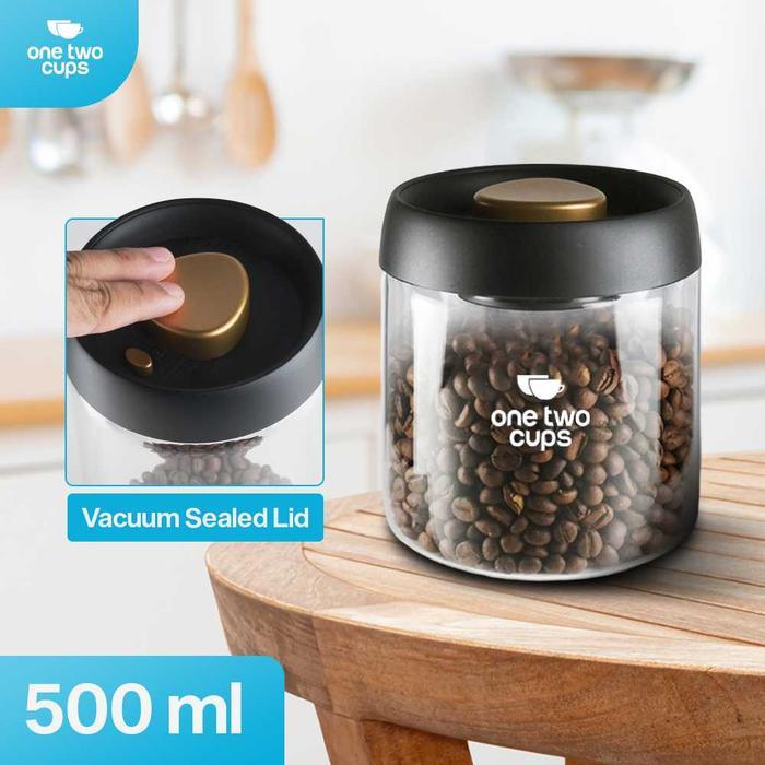 Jual One Two Cups Toples Kaca Biji Kopi Coffee Beans Vacuum Sealed Lid ...