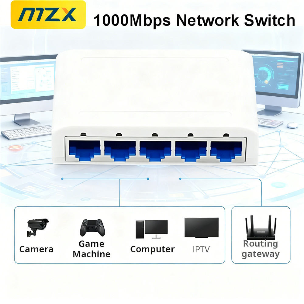 Jual Baru 1000M Network Switch Gigabit 5 Ports Mini Ethernet Hub RJ45 ...