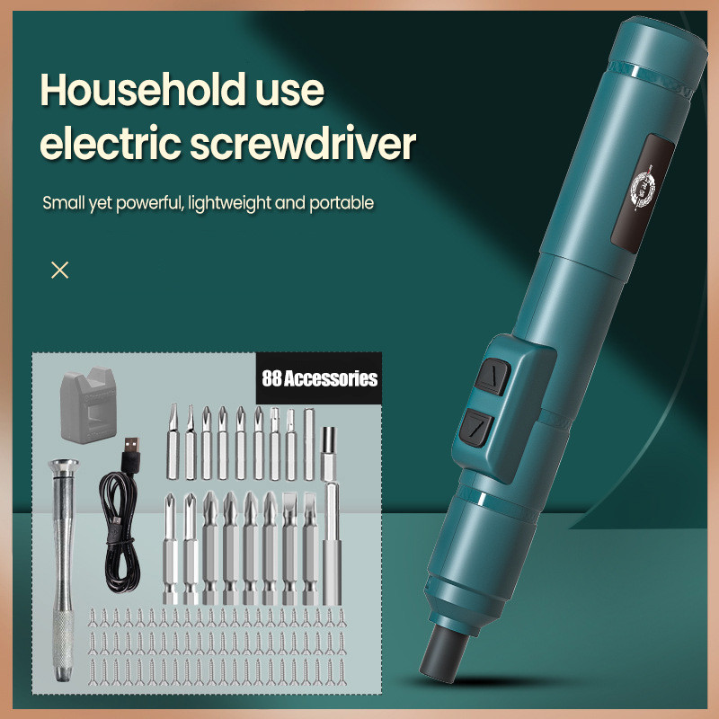 Jual Mini Electric Screwdriver Set USB Rechargeable 1300mah Adjustment ...