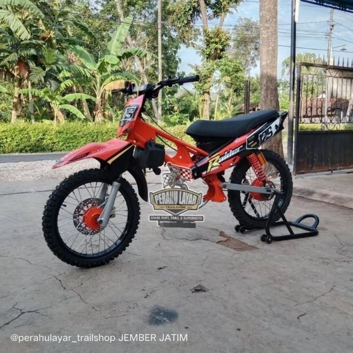 Jual frame rangka trail bebek RBT grasstrack modif pnp mesin bebek ...