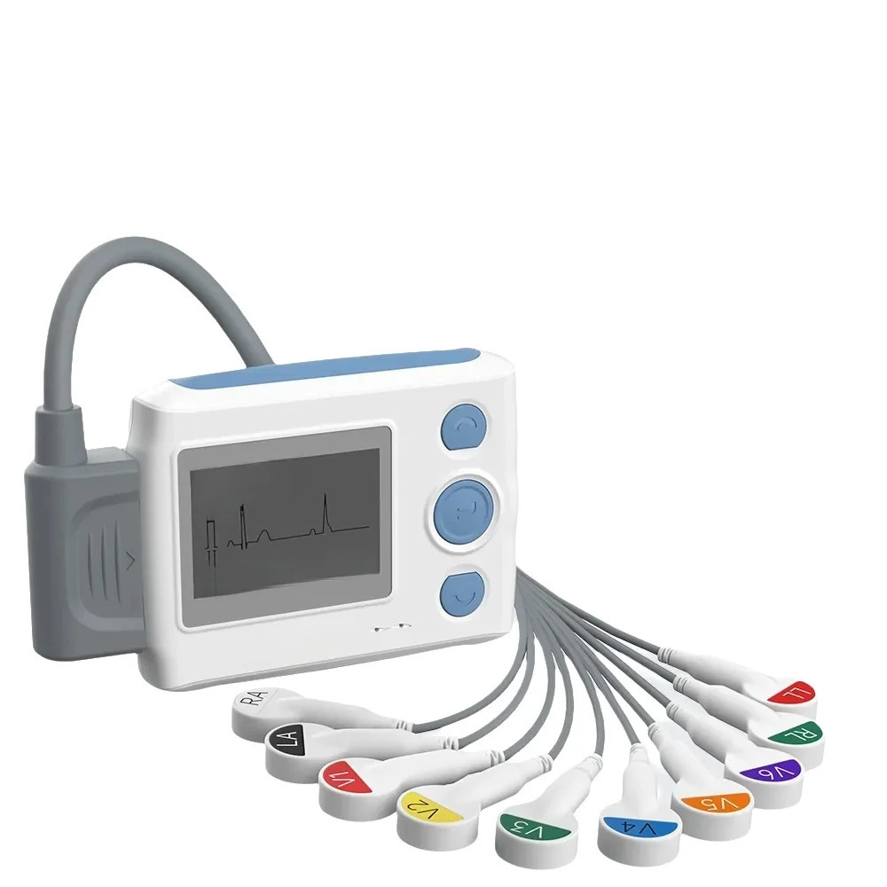 Jual 12 lead Holter monitor recorder 24-hour continuous monitoring ECG ...
