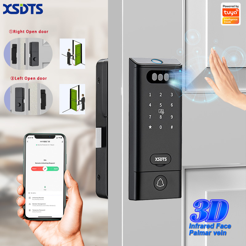 Jual XSDTS 3D Face Recognition Palmar vein Smart Door Lock Tuya APP ...